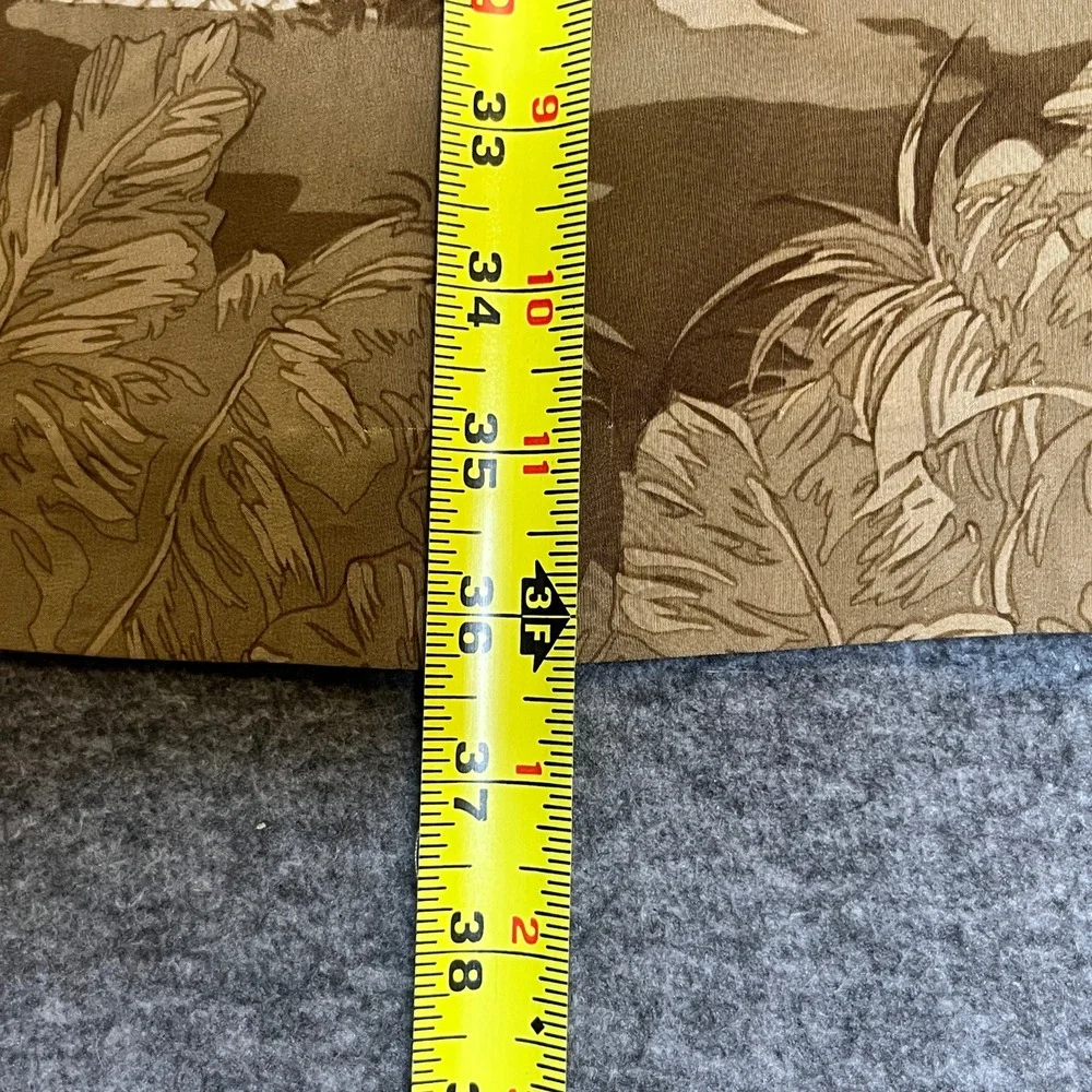Vintage 90s Silk Maxi Skirt 12 Tropical Safari Resort Earthy Old Money Palm Tree
